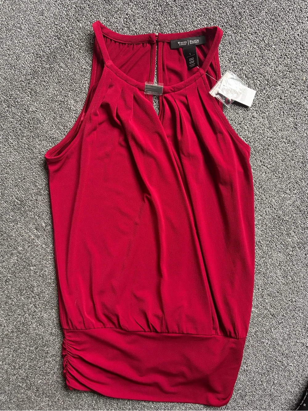White House Black Market Red Sleeveless Blouson Tank Womens size small
